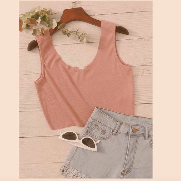 Rib-knit crop top, multiple colors - Picture 3 of 7